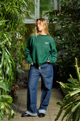 Ribbed Flower Knit Green