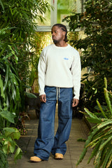 Ribbed Flower Knit Beige