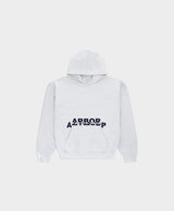 Blue Overlay Hoodie Grey