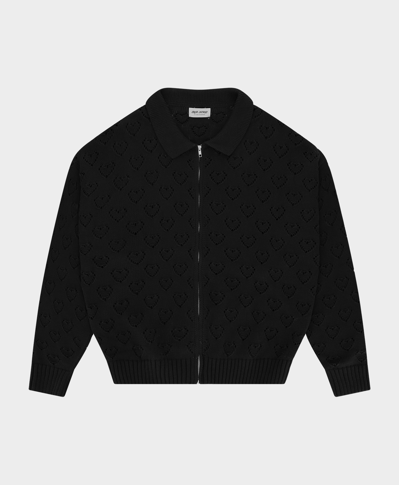 Heart Zip Knit Black