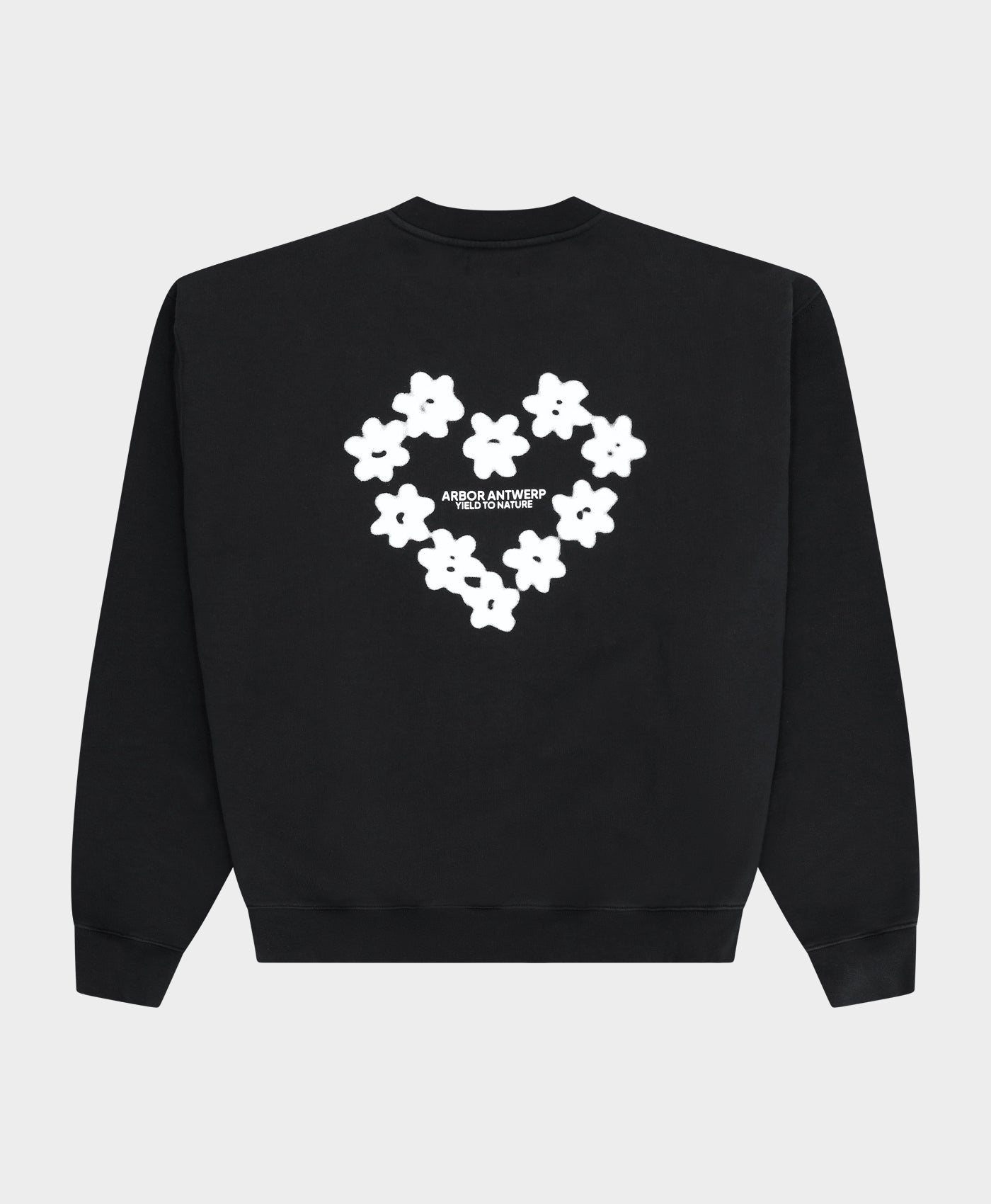 Faded Flower Crewneck Black