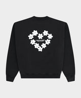 Faded Flower Crewneck Black