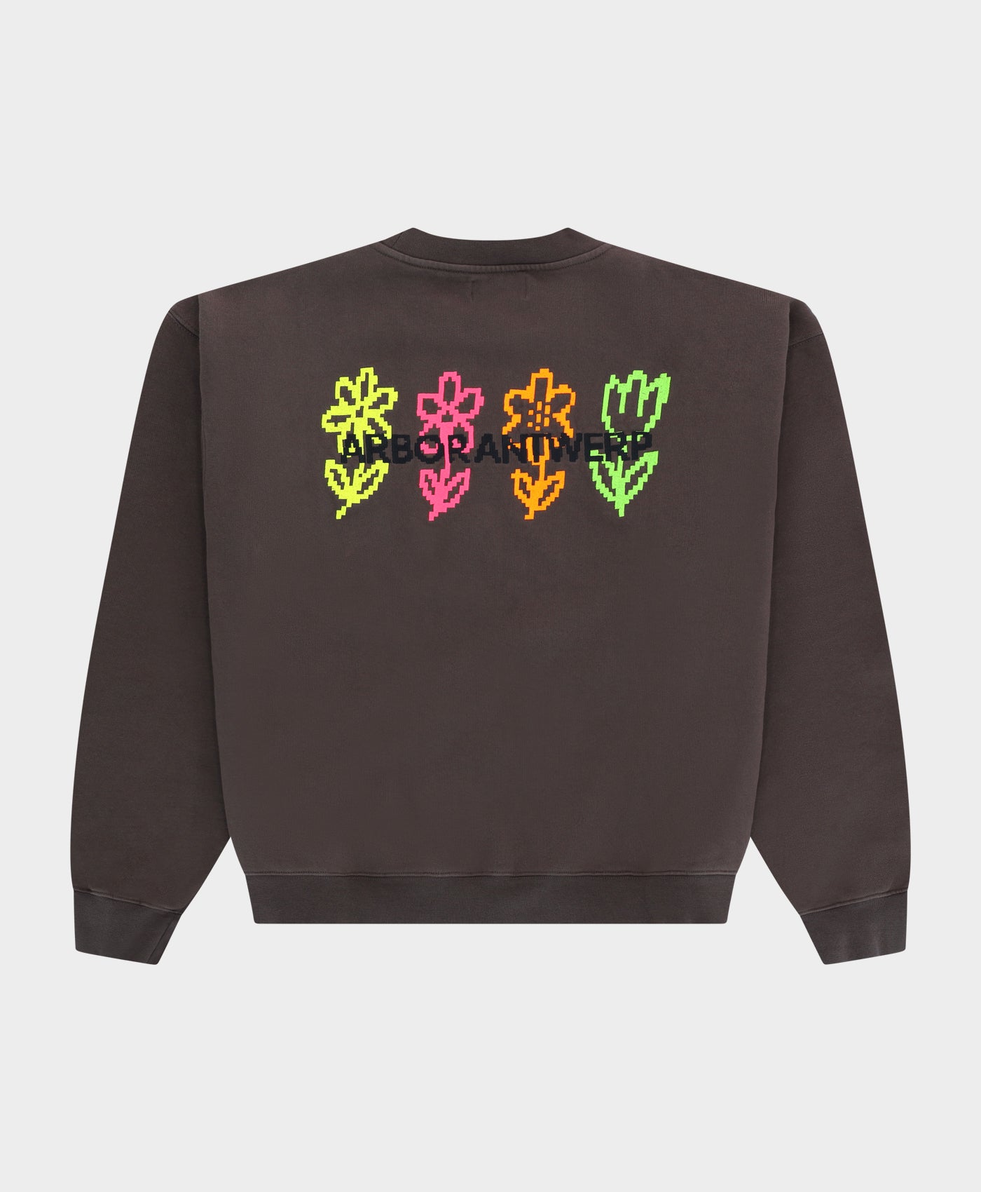 Pixel Flower Crewneck Coffee