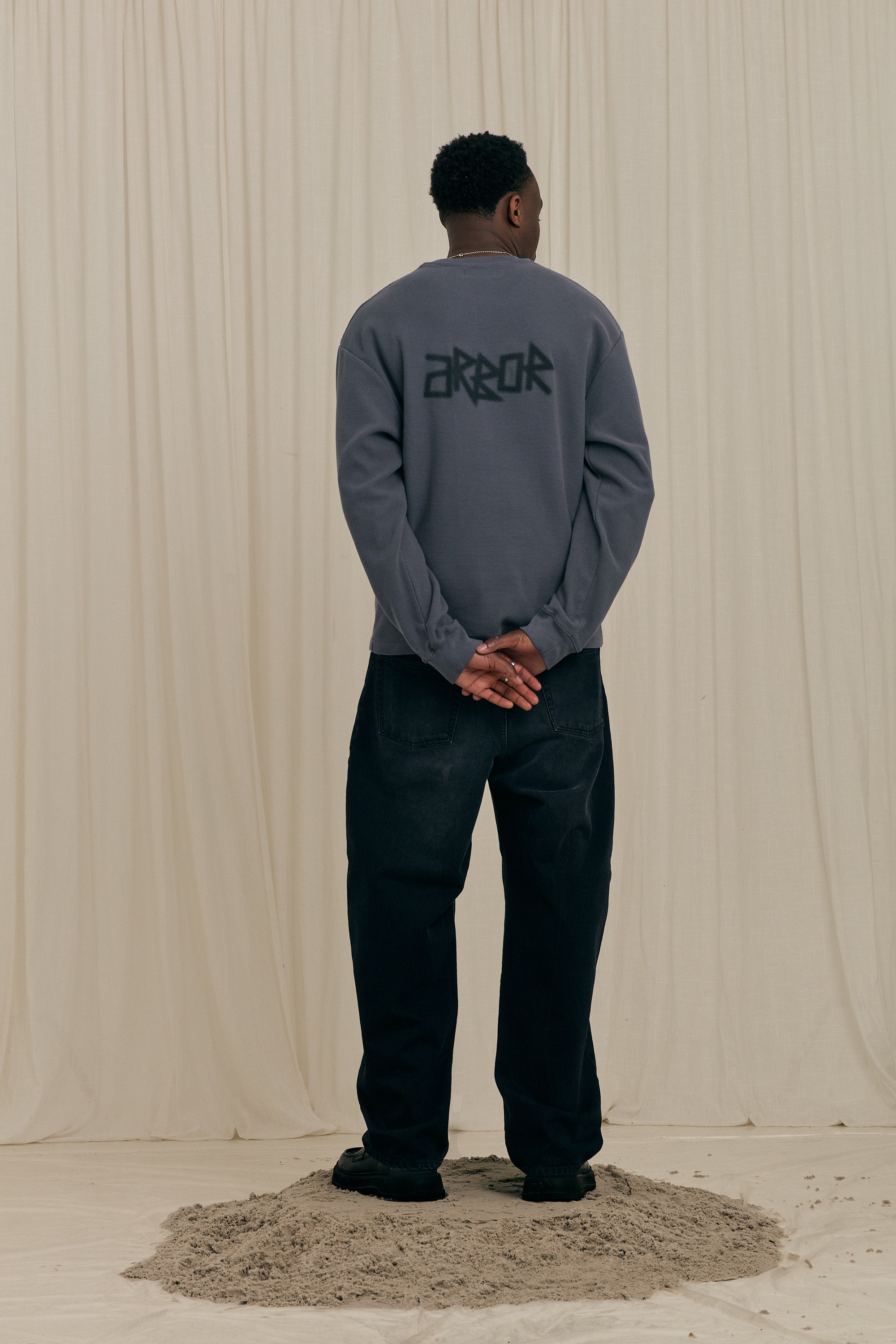 Halftone Waffle Crewneck Grey