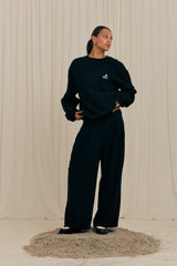 Mini Flower Black Crewneck