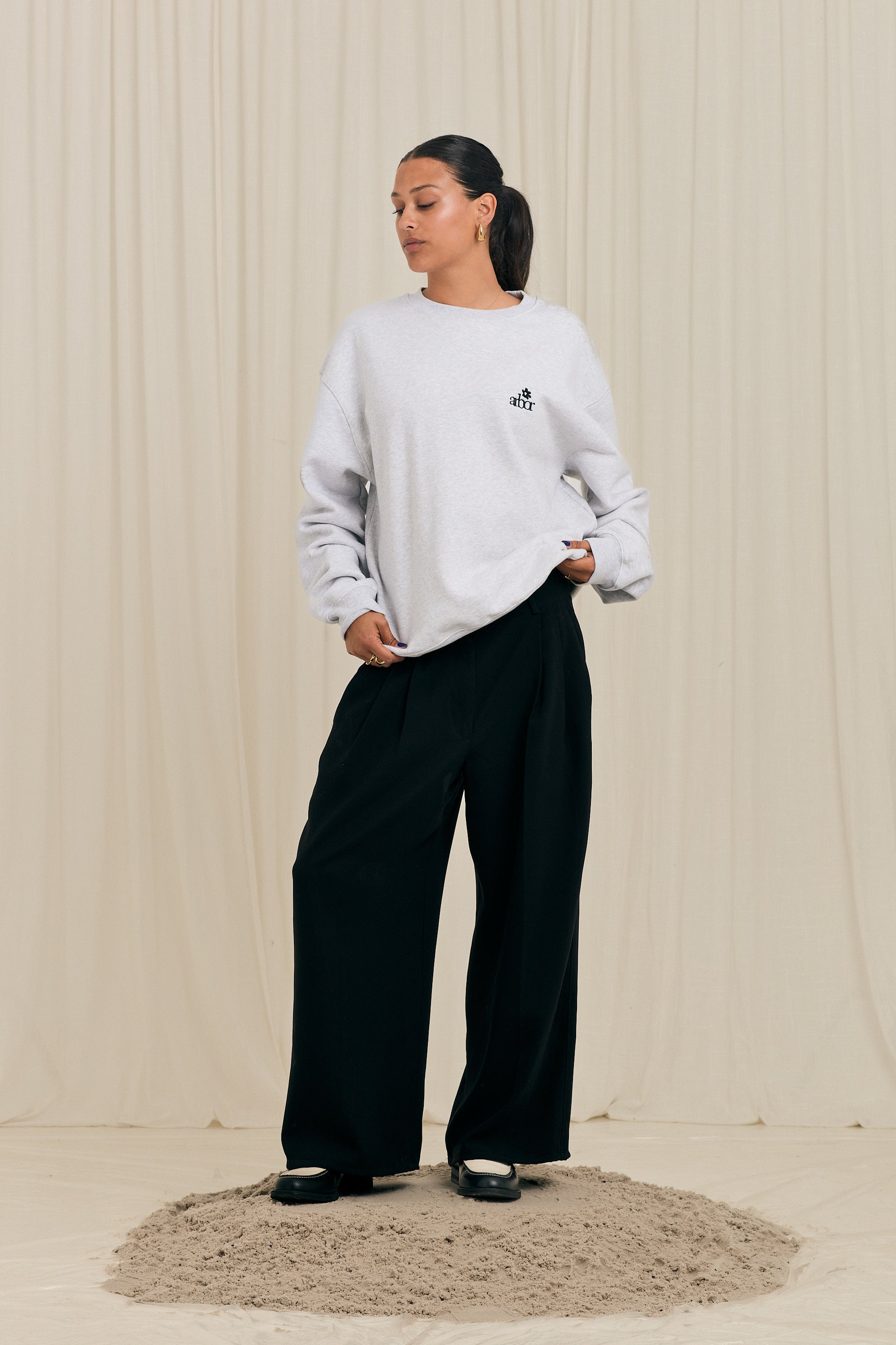 Mini Flower Grey Crewneck