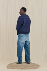 Big Flower Navy Crewneck