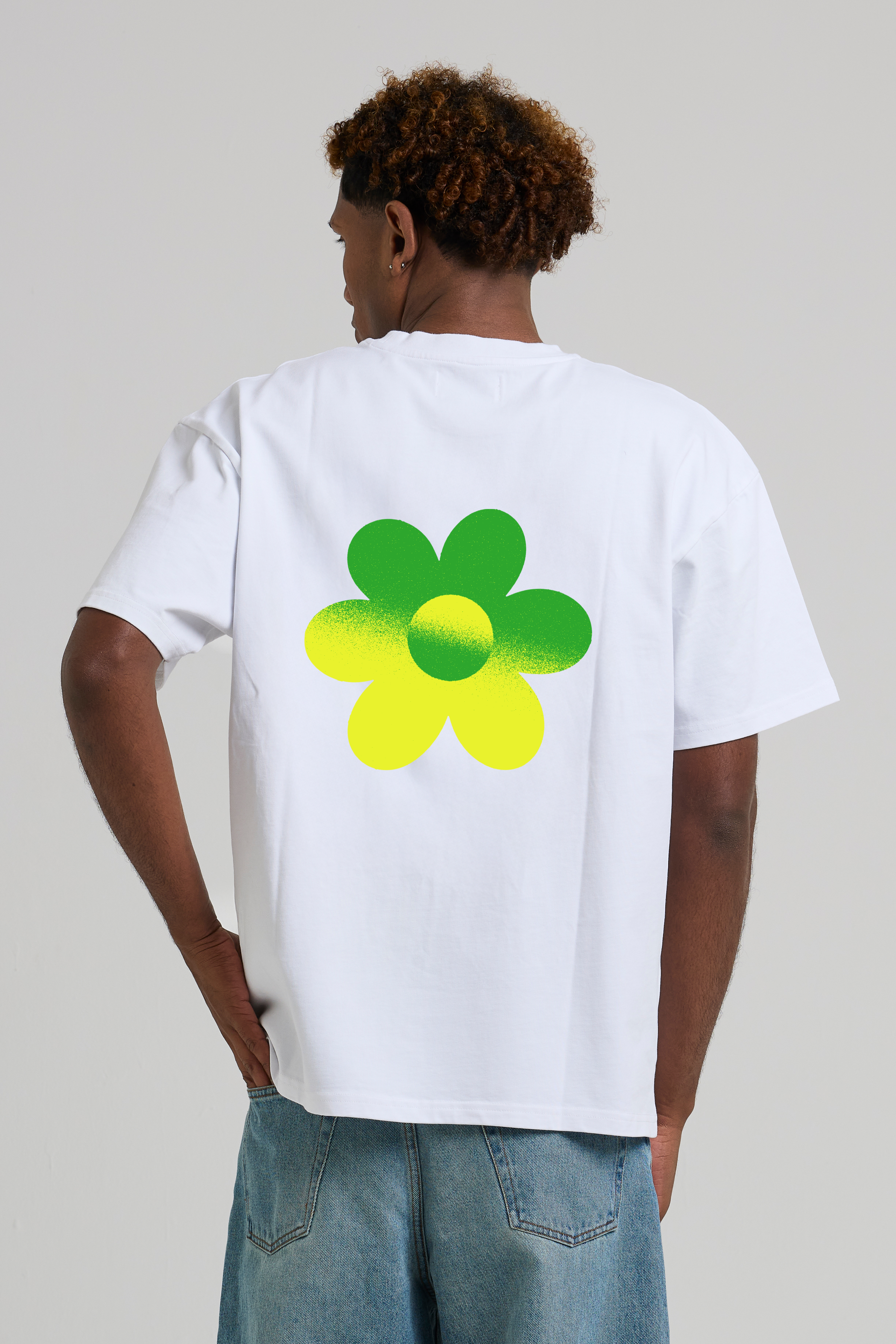 Two-Tone Flower T-shirt Green
