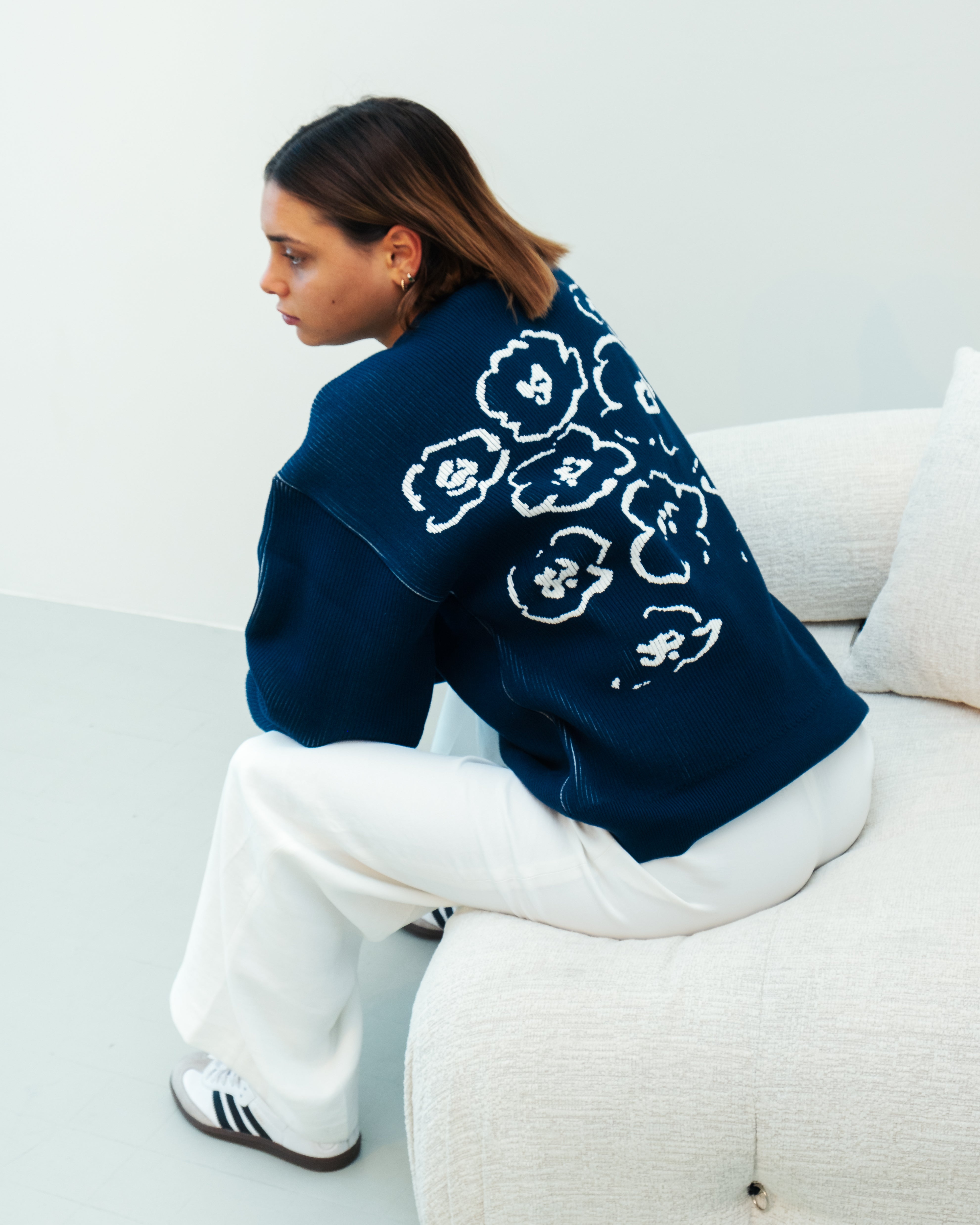 Flower Knit Blue