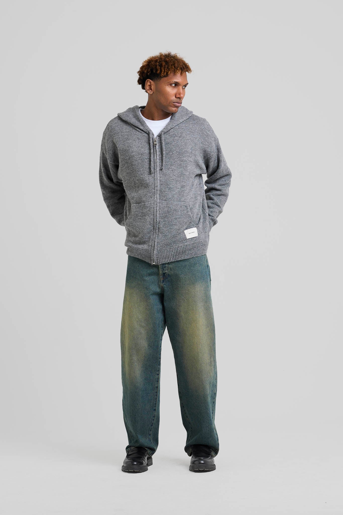 Knitted Zipper Hoodie Melange