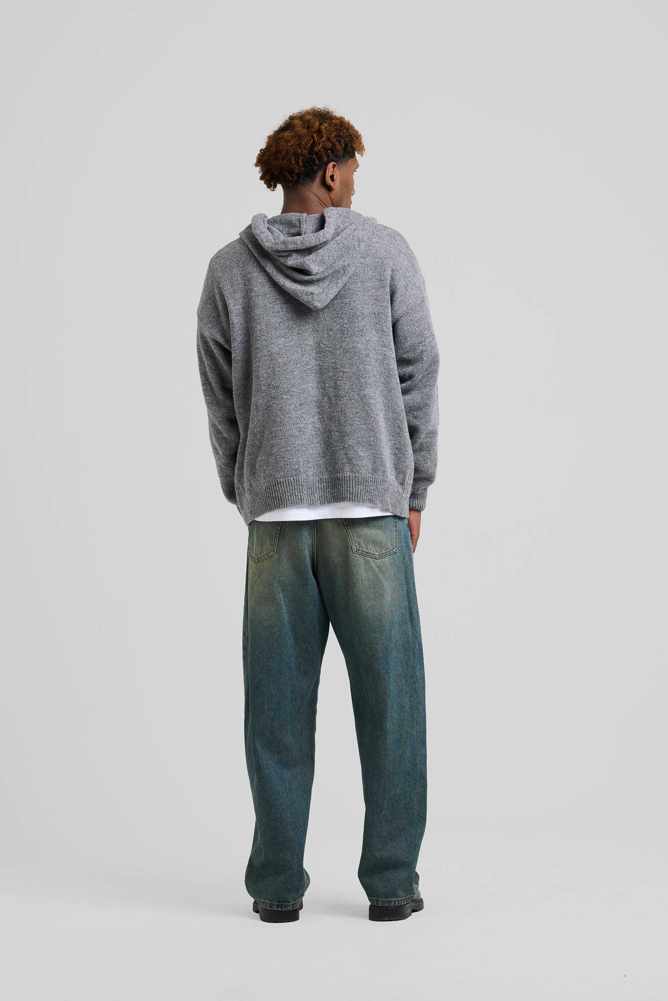 Knitted Zipper Hoodie Melange