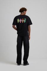 Pixel Flower T-shirt Black