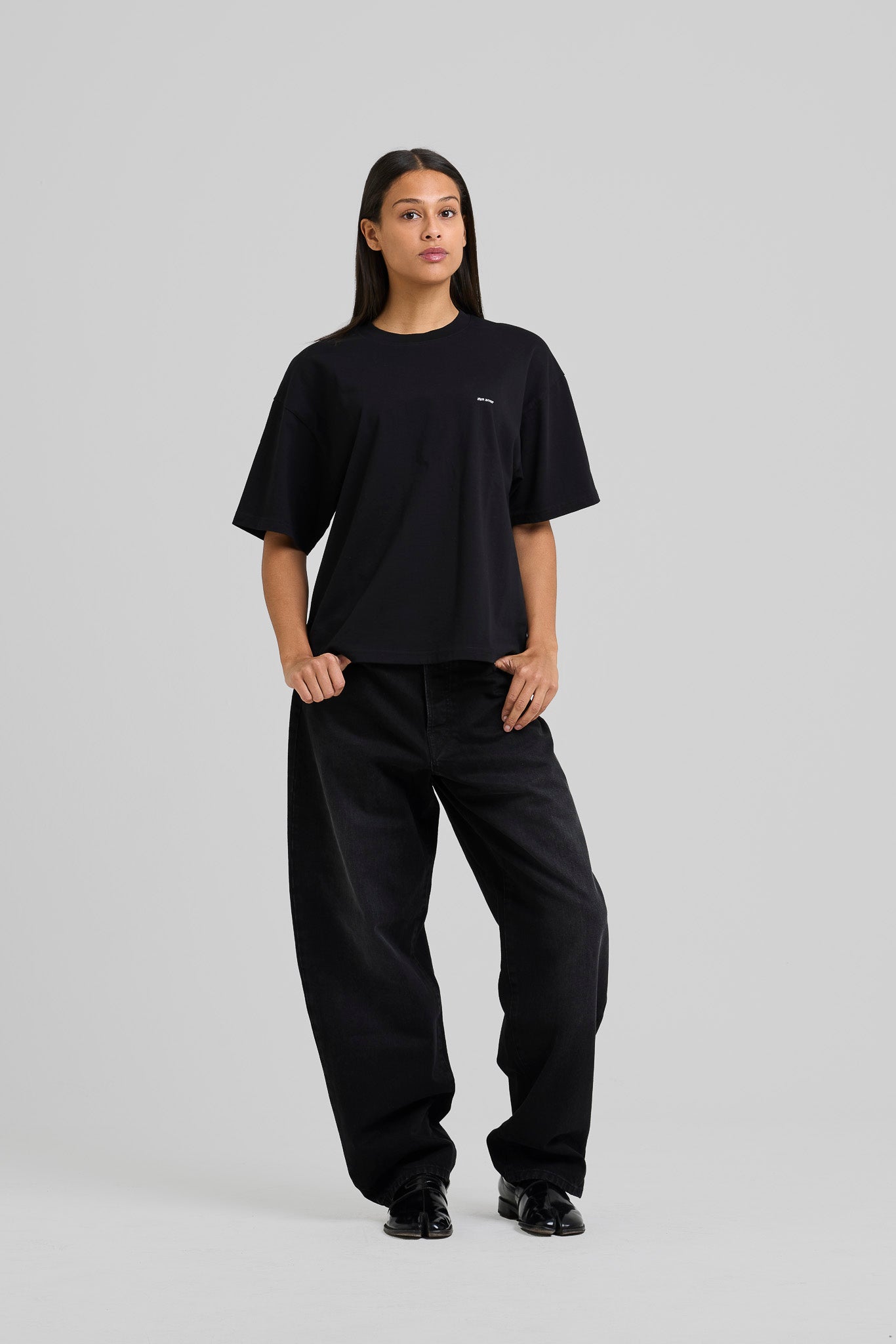 Micro Logo Cropped T-shirt Black