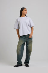 Micro Logo Cropped T-shirt Melange