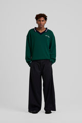 V-neck Polo Green