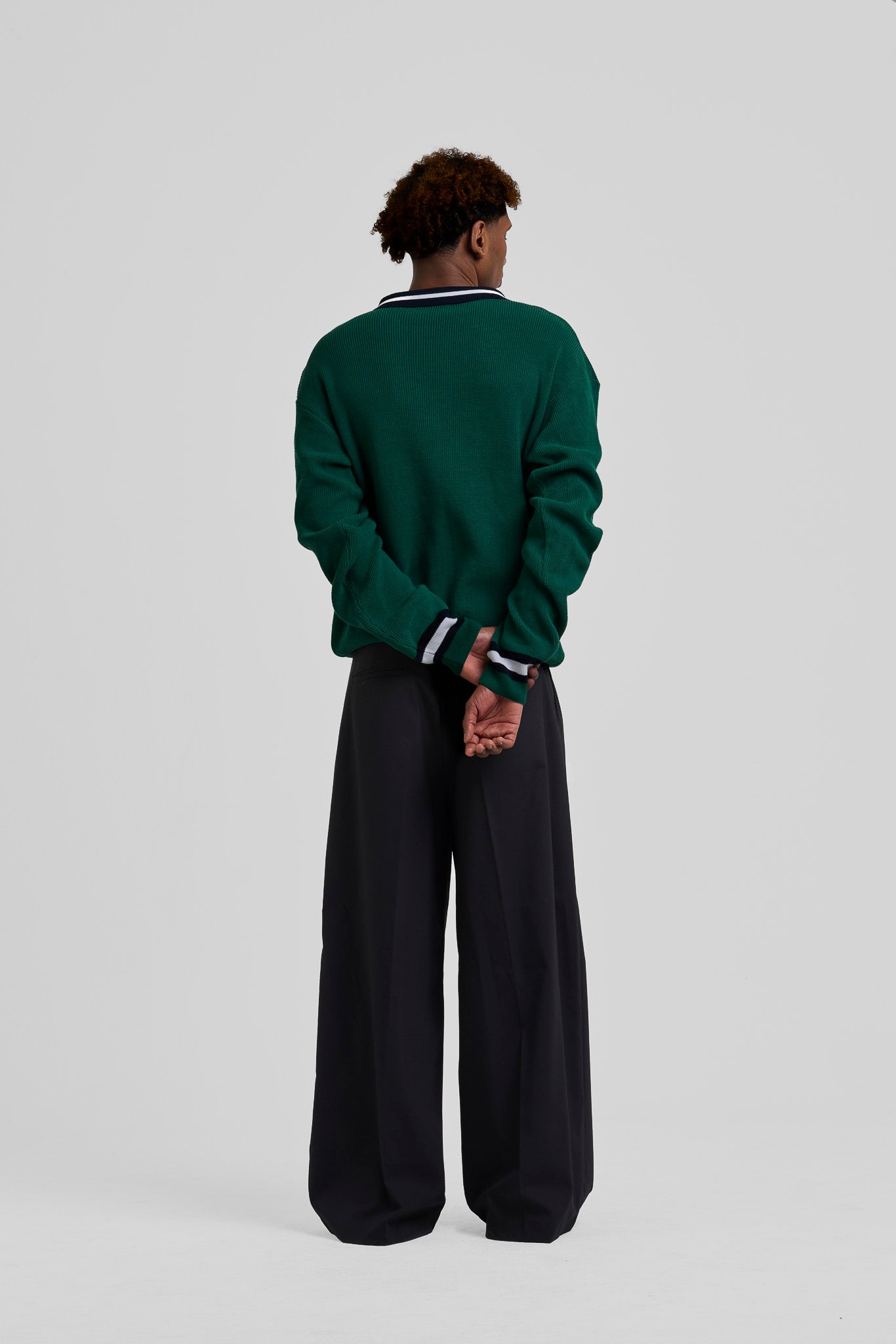 V-neck Polo Green