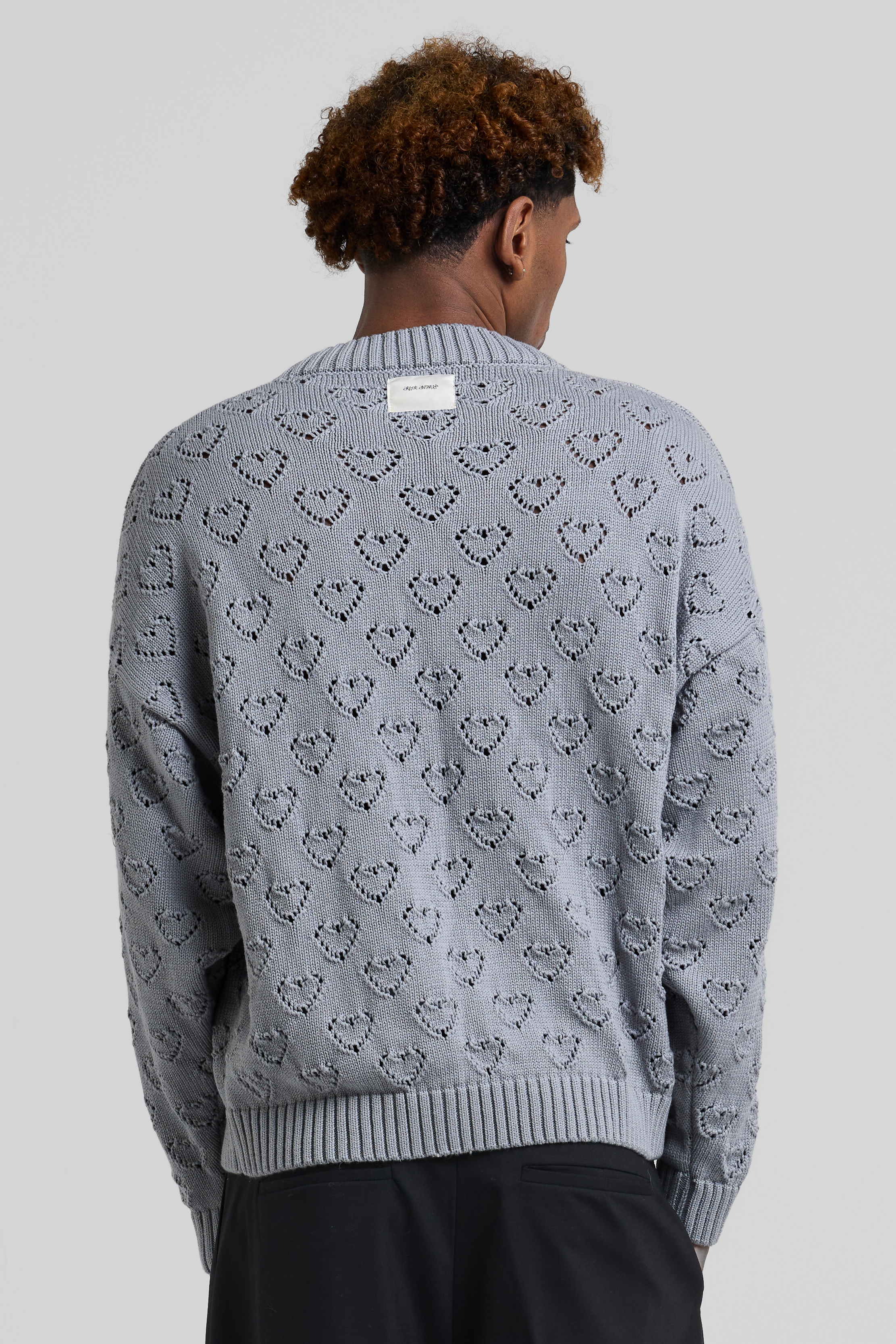 Heart Pattern Knit Grey