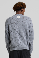 Heart Pattern Knit Grey