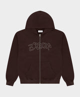 Dotline Arbor Zipper Hoodie Brown