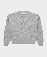 Heart Pattern Knit Grey