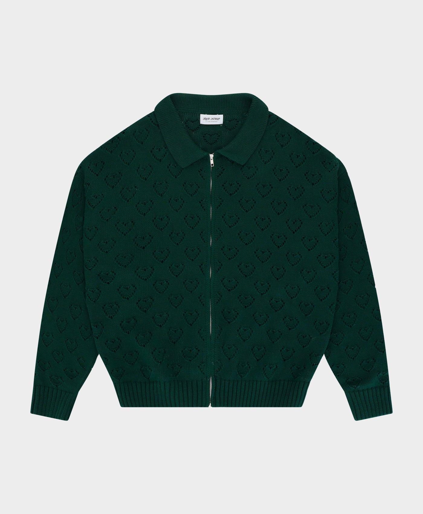 Heart Zip Knit Green