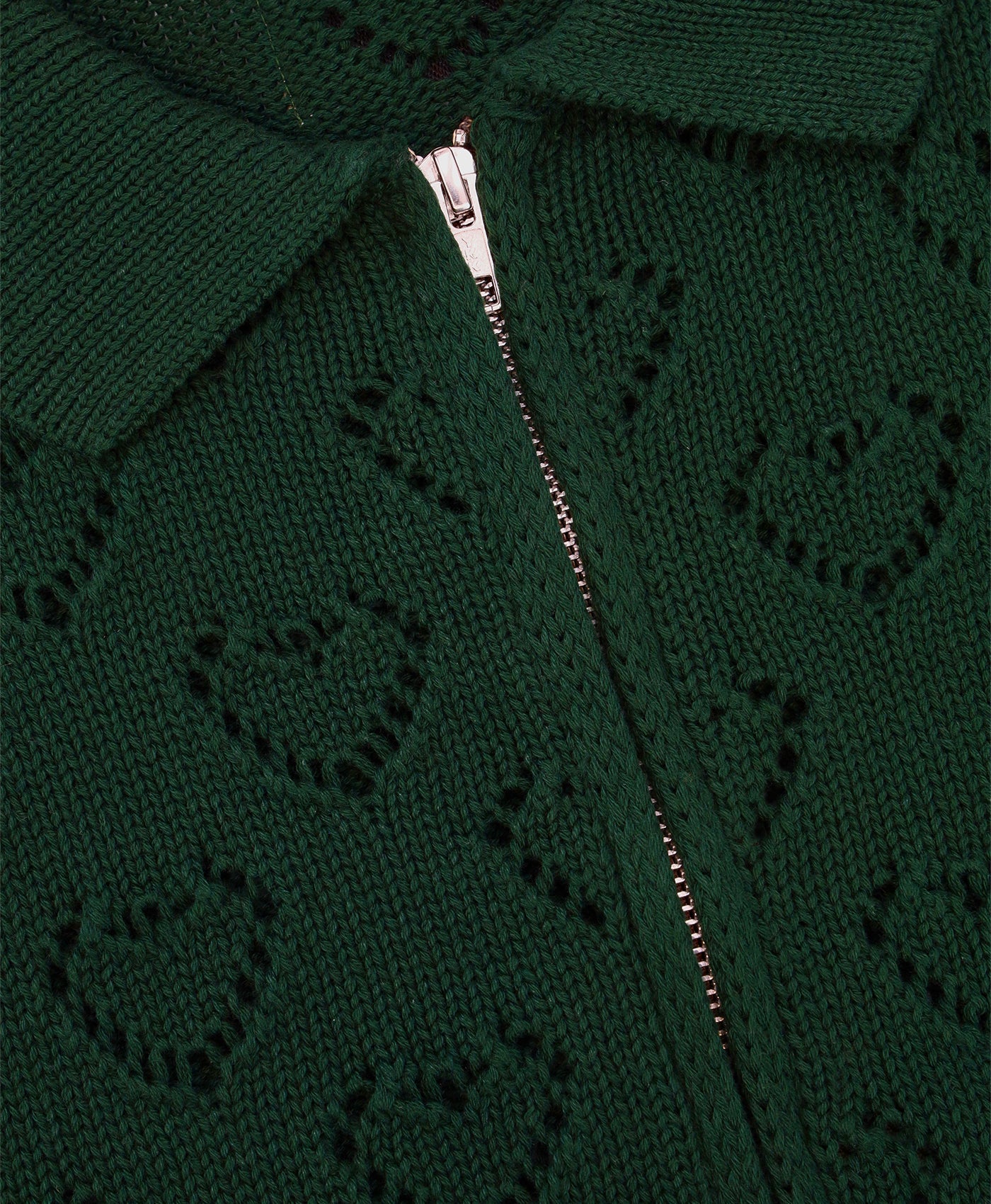 Heart Zip Knit Green