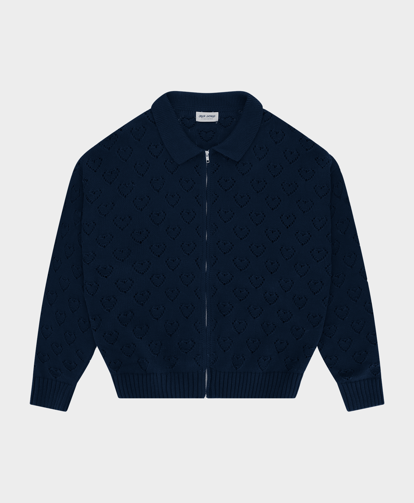 Heart Zip Knit Blue
