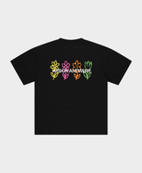 Pixel Flower T-shirt Black
