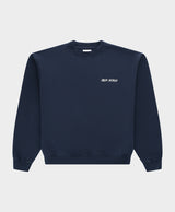 Line Flower Crewneck Blue