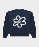 Line Flower Crewneck Blue