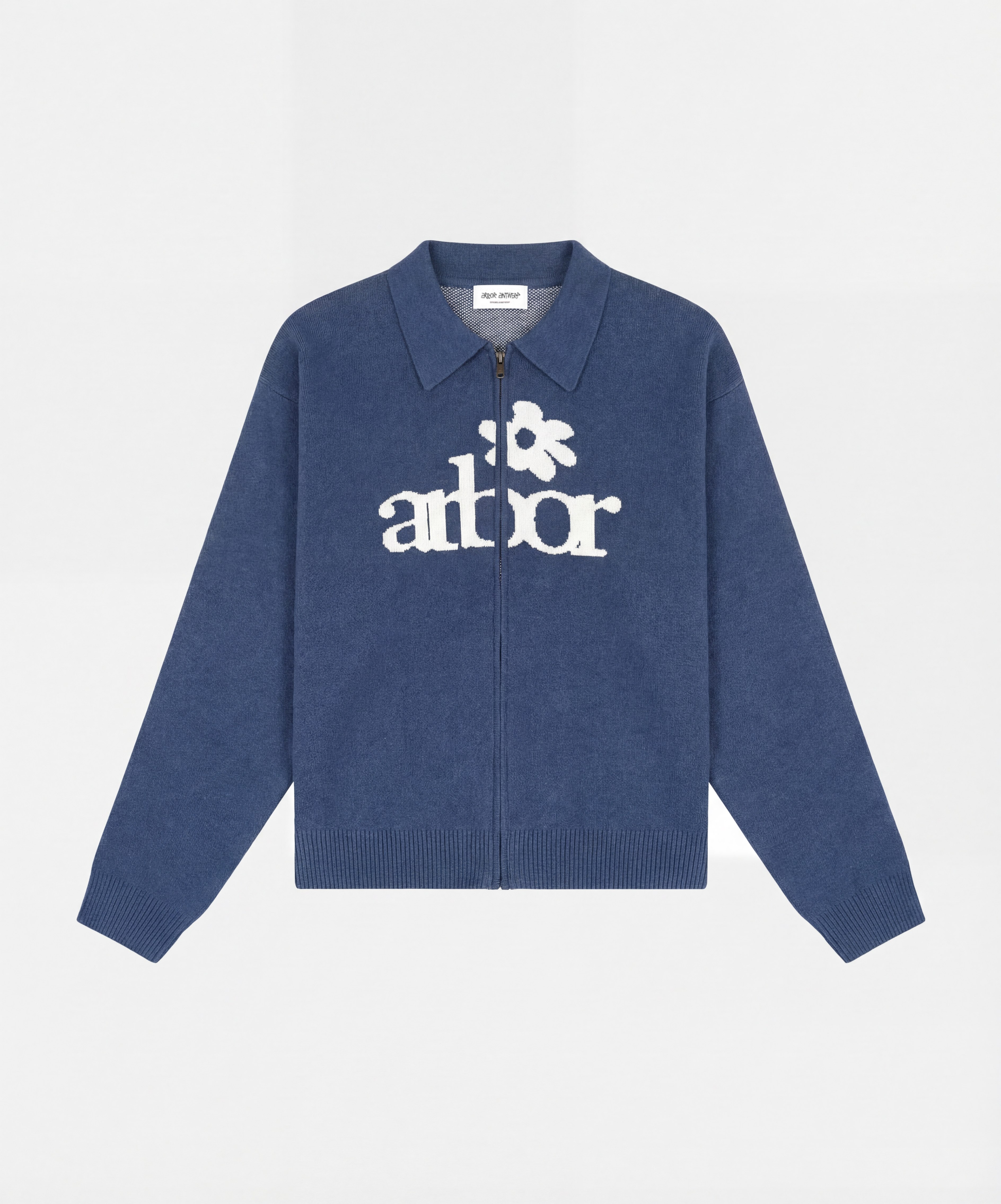 Blue Zipper Polo Knit