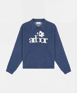 Blue Zipper Polo Knit