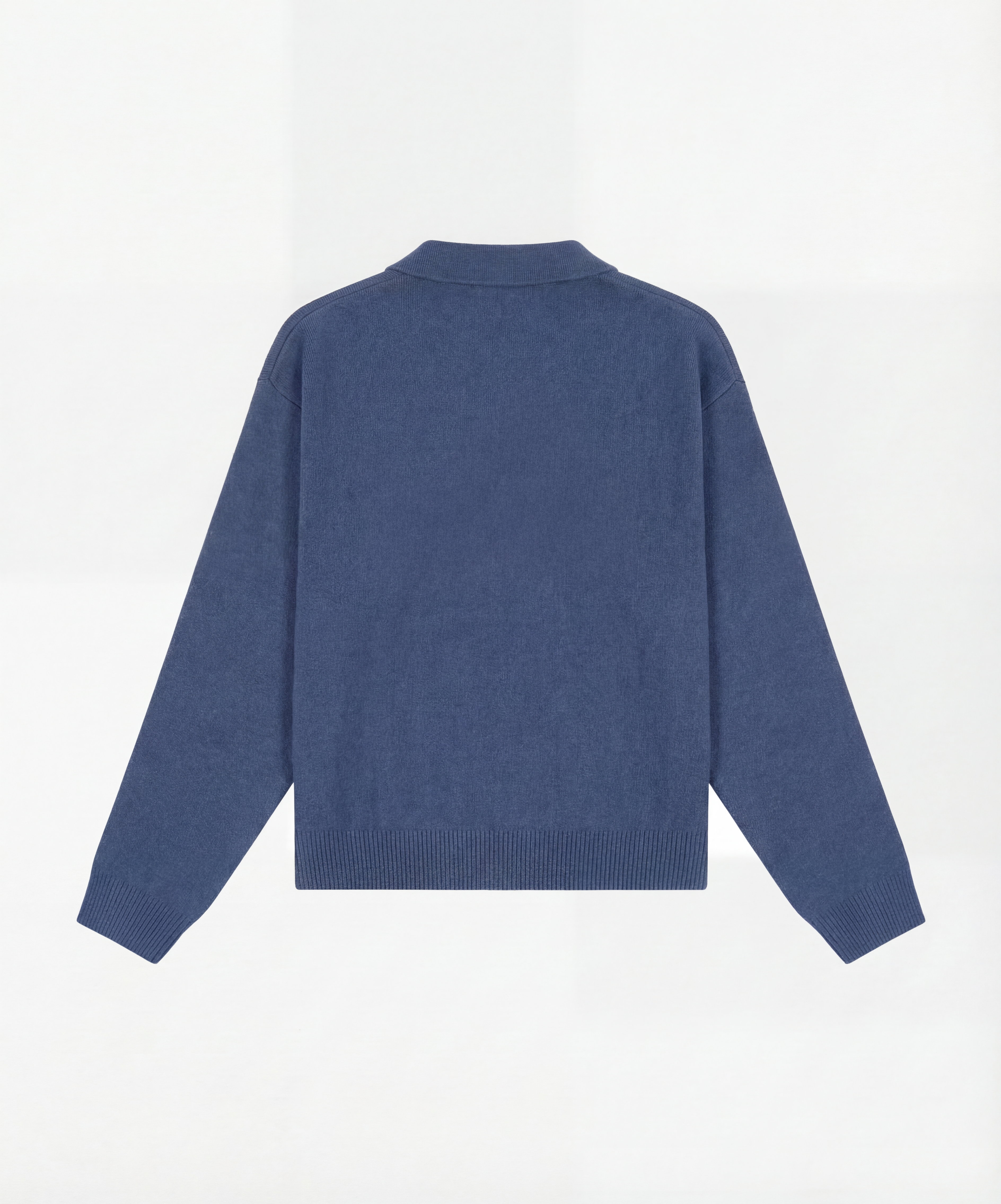 Blue Zipper Polo Knit