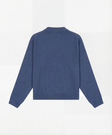 Blue Zipper Polo Knit