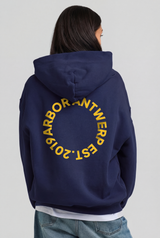 Circle Application Hoodie Blue
