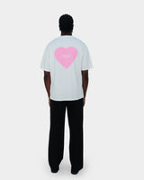 Pink Faded Heart Shirt White