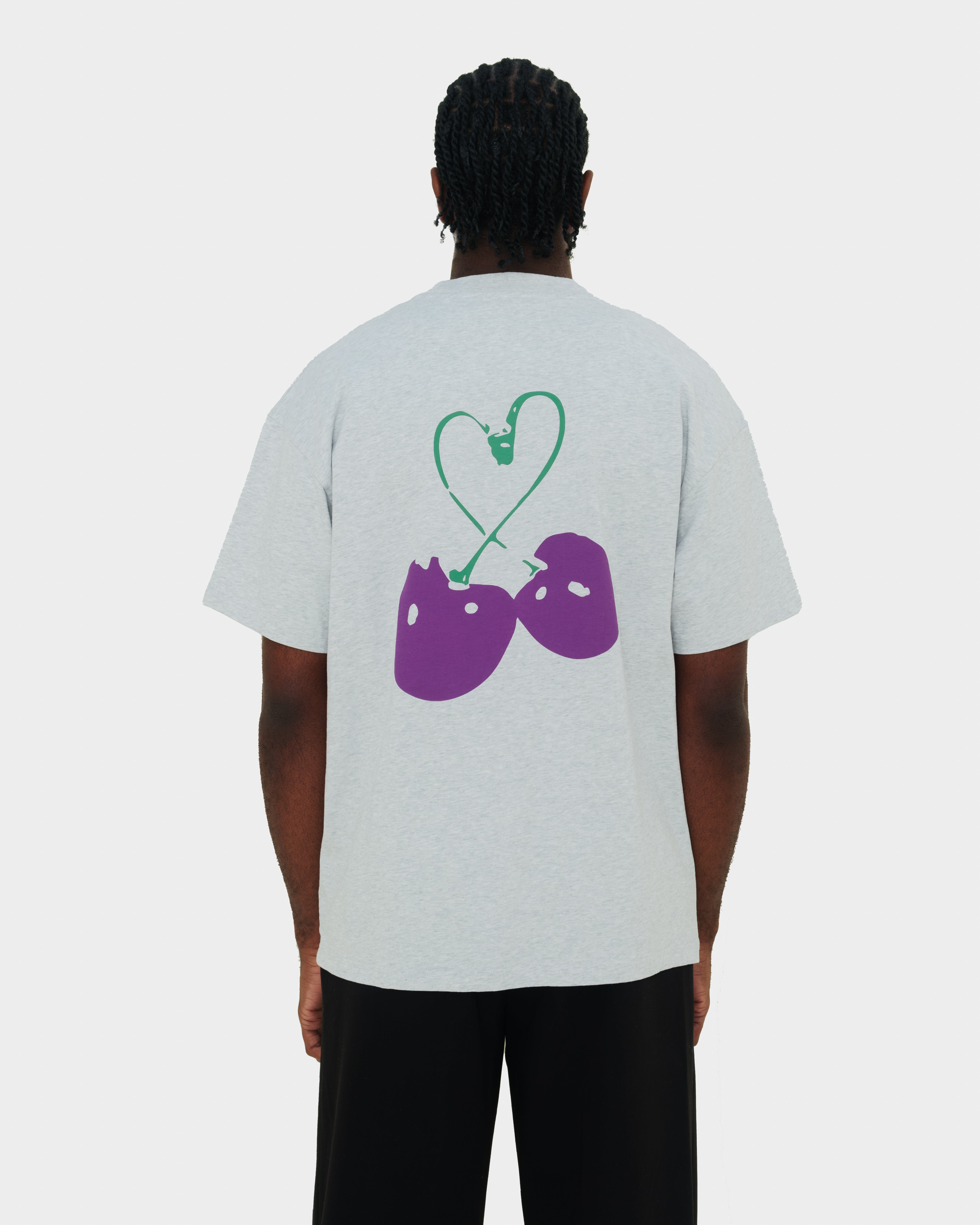 Purple Cherries Shirt Grey