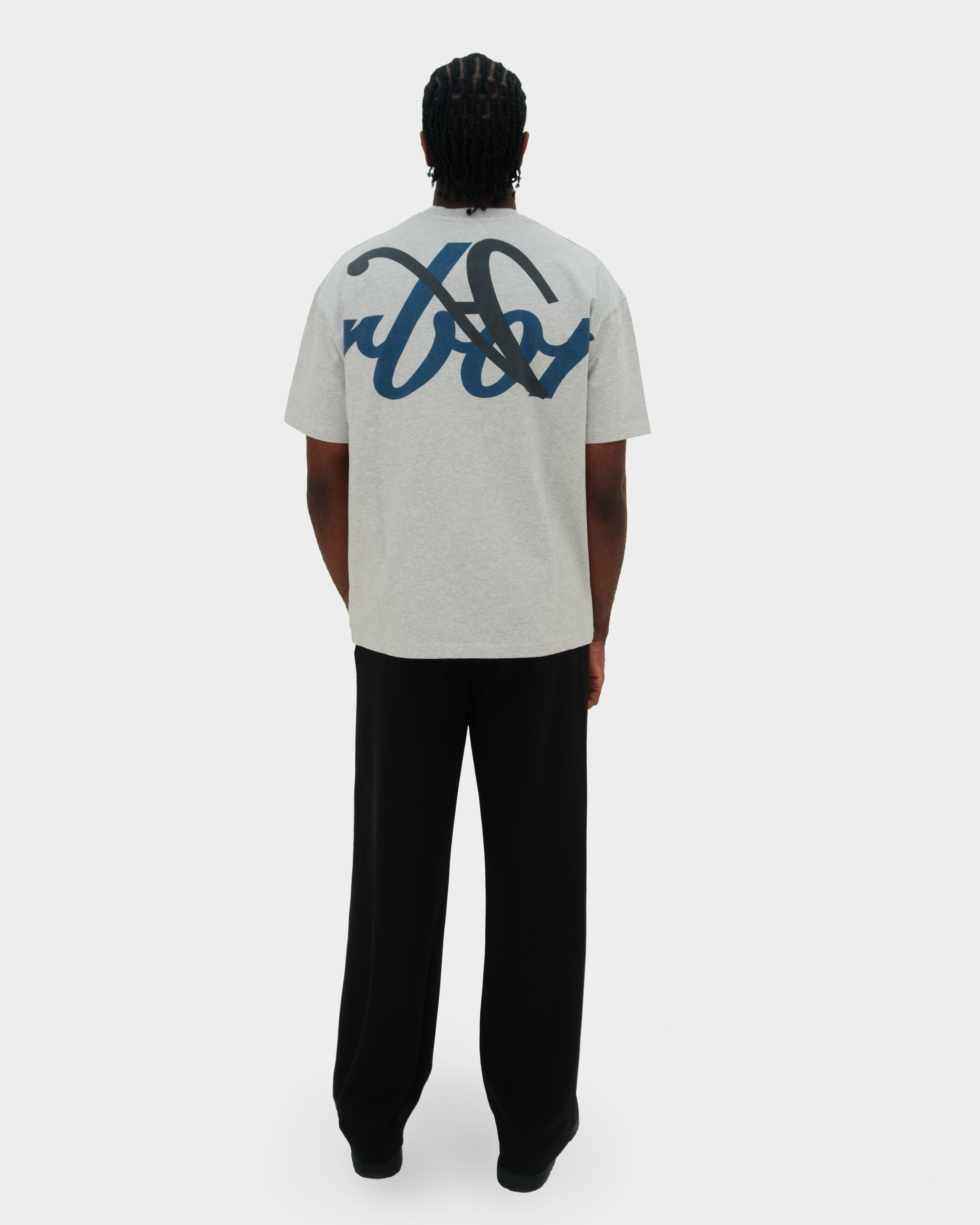 Blue Twisted Shirt Grey