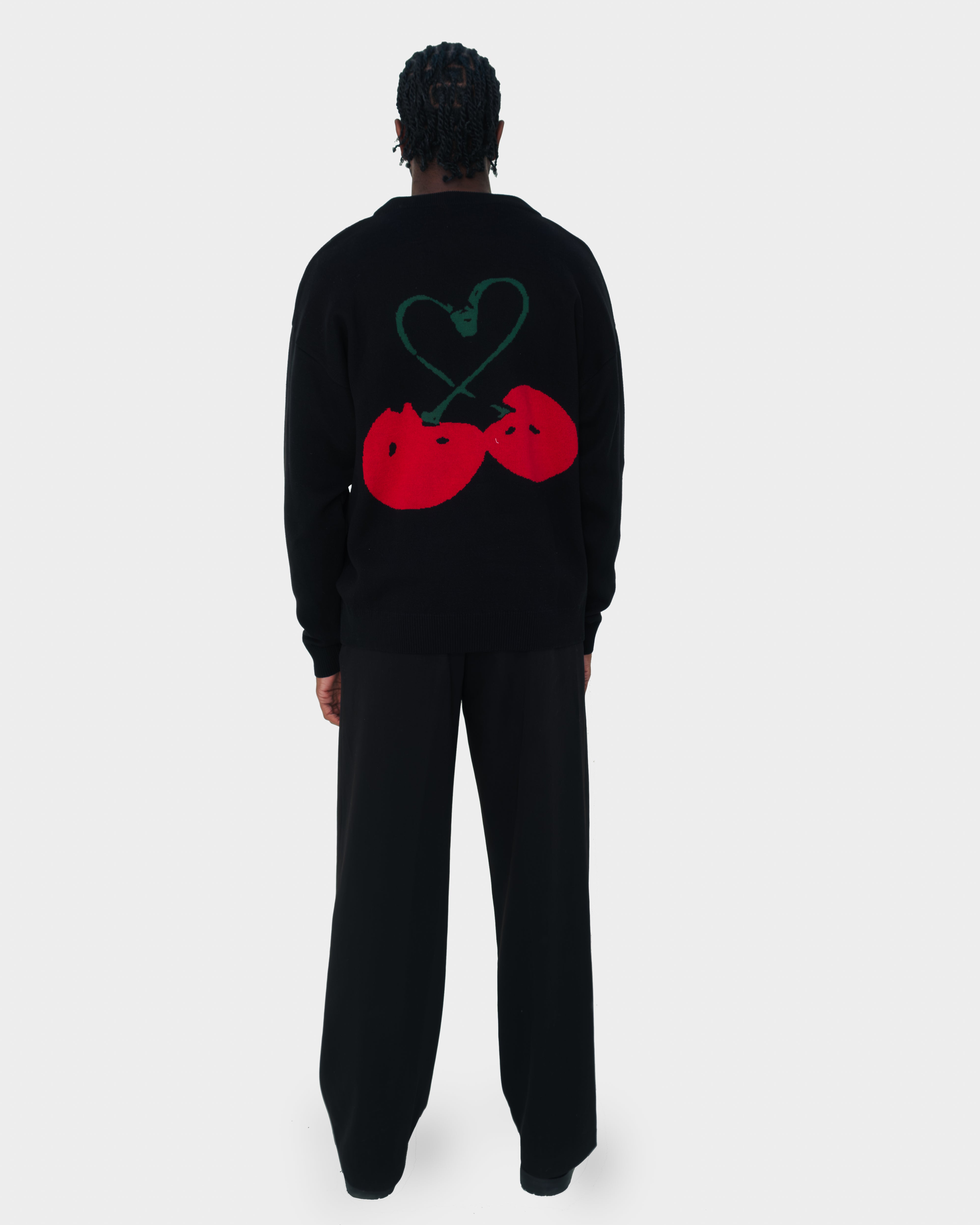 Red Cherries Knit Black
