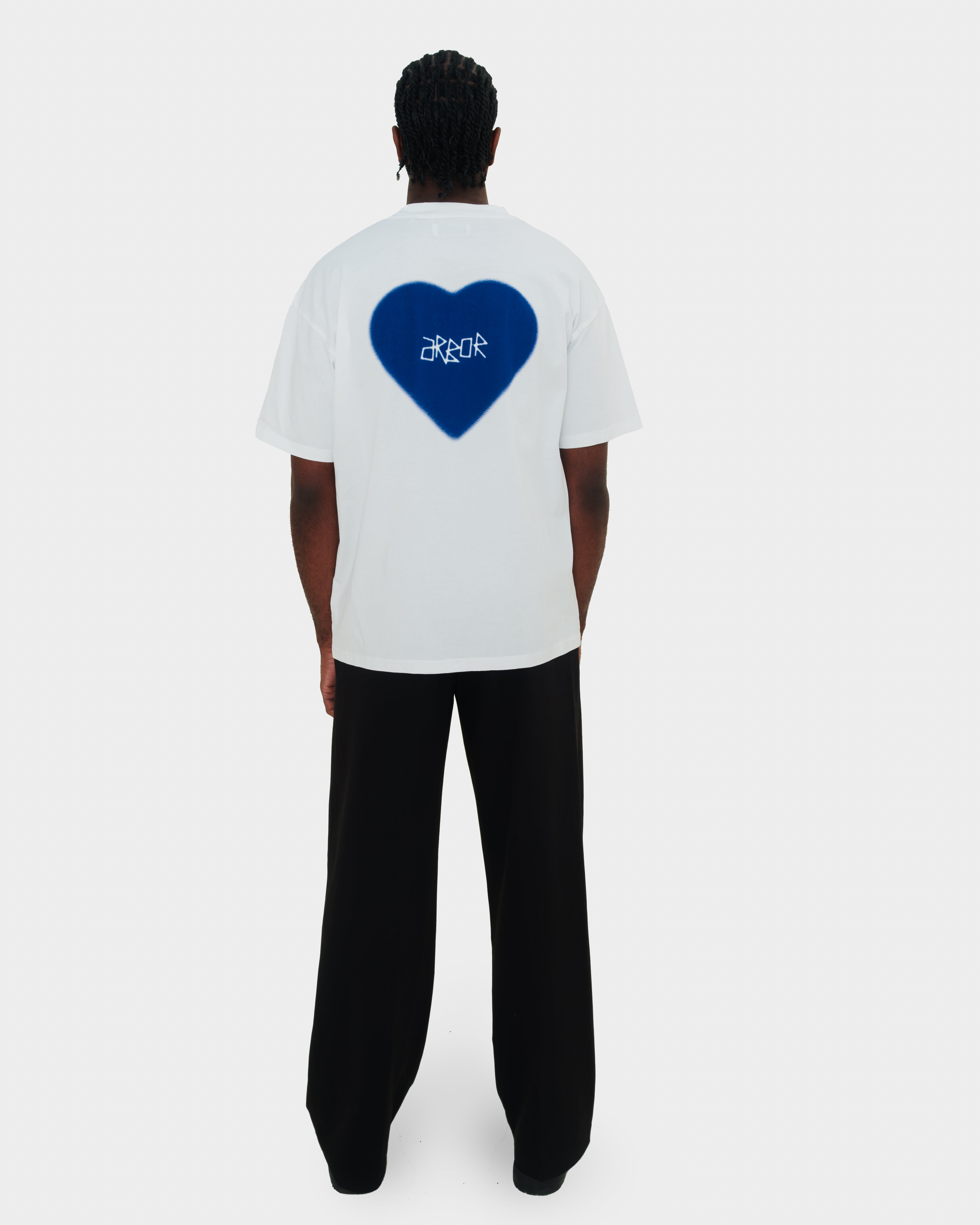 Blue Faded Heart Shirt White