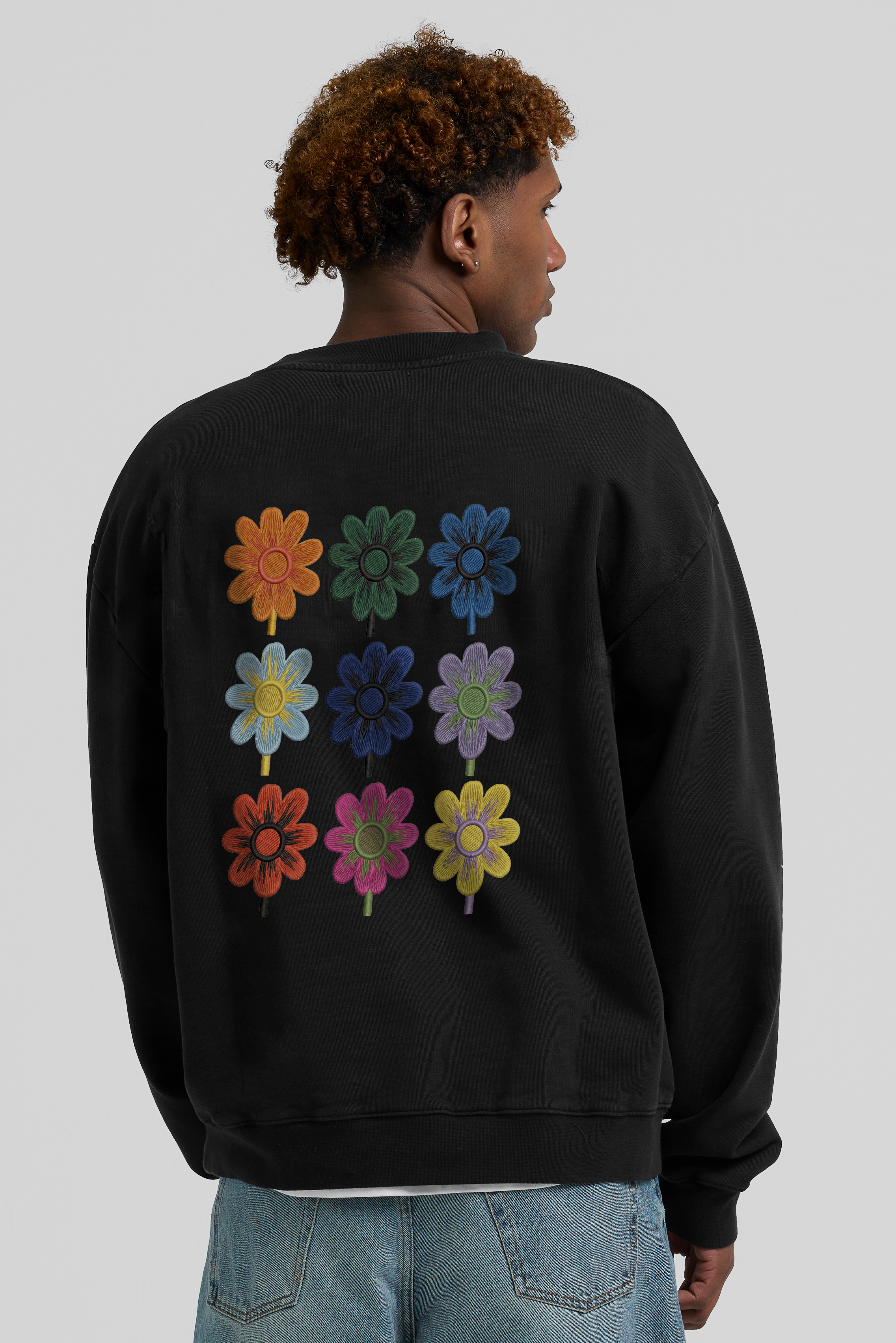 Nine Flowers Crewneck Black