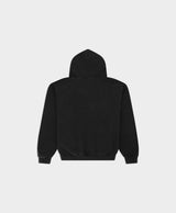 Pink Overlay Hoodie Black