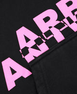 Pink Overlay Hoodie Black