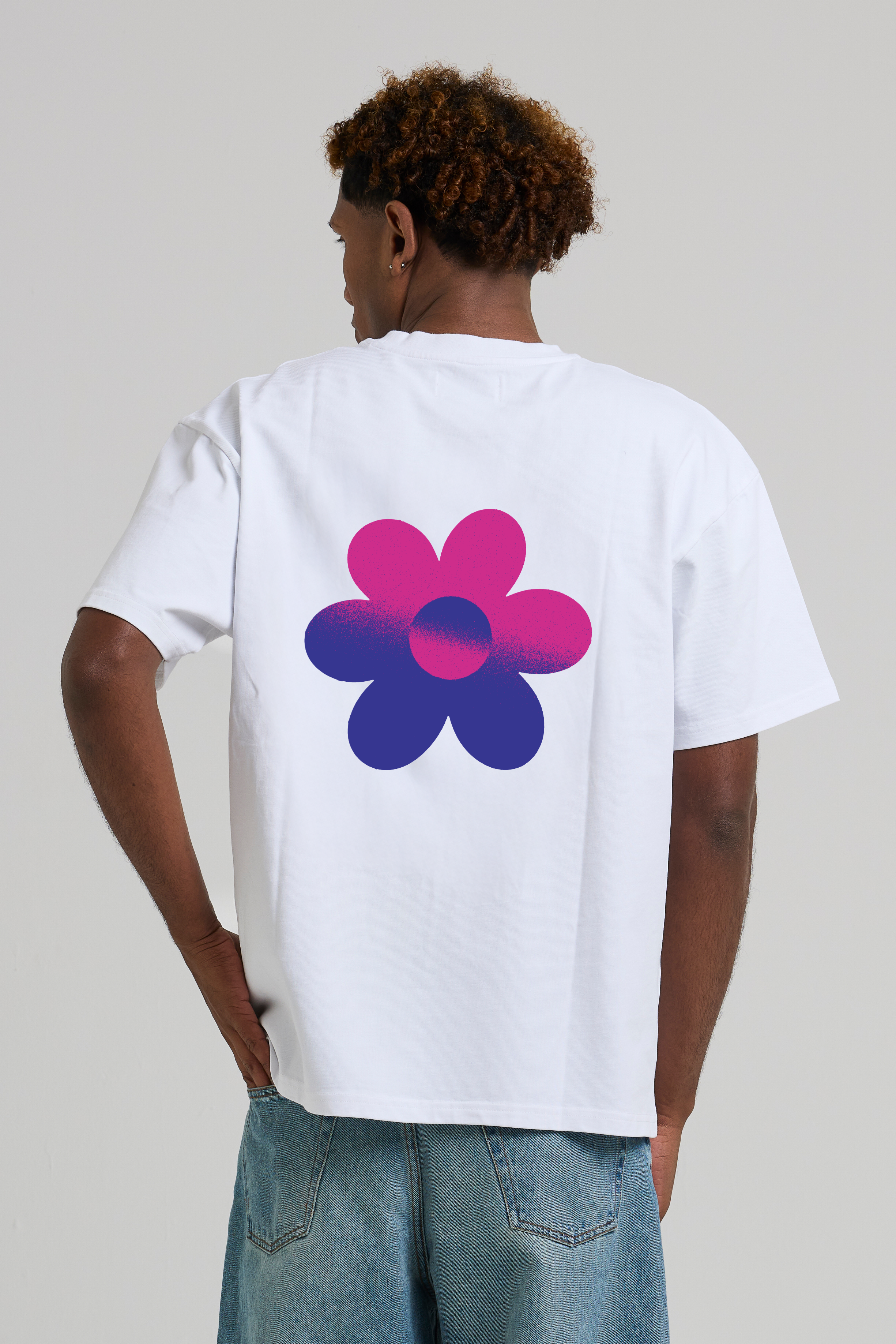 Two-Tone Flower T-shirt Purple